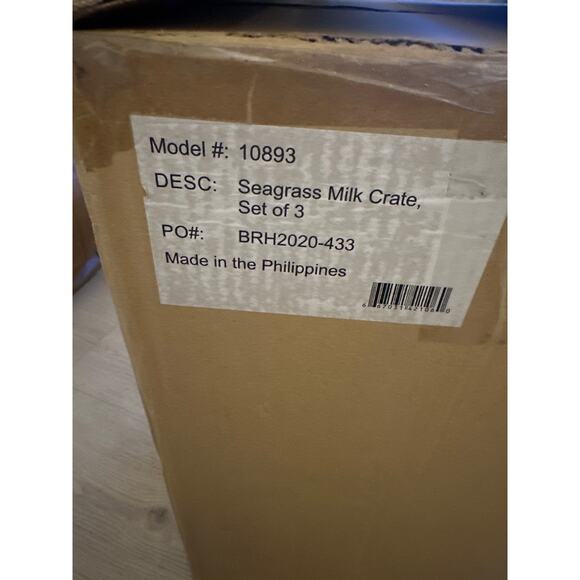 BirdRock Home Woven Storage Shelf Organizer Baskets w/ Handles Natural Seagrass - Picture 7 of 8